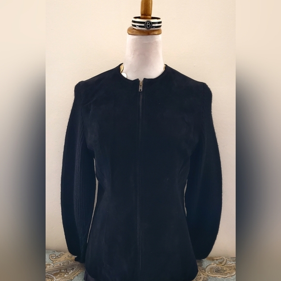 Preswick & Moore Suede Leather Sweater Jacket 8 - Picture 5 of 6